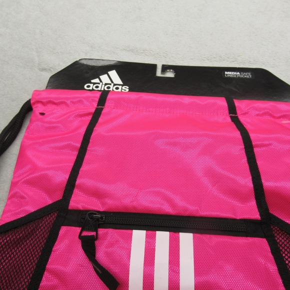 Adidas‎ Alliance II Backpack Womens Pink Drawstring Media Safe Lined Pockets NEW - Picture 3 of 10